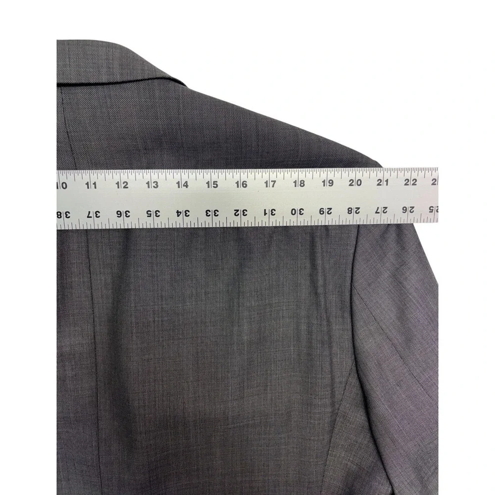 Calvin Klein 48XL 48L 40x34 Gray 2pc Pant Suit 100% Wool Slim Fit Flat Front